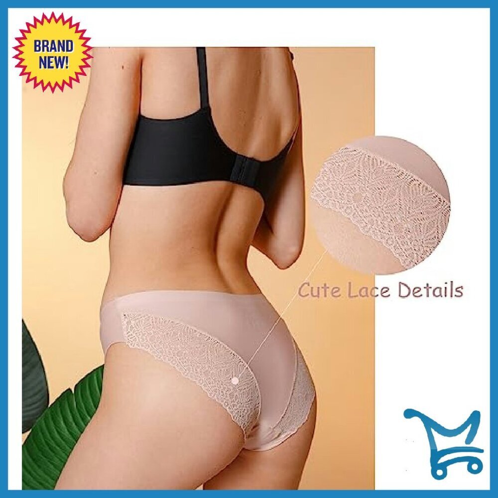 Seamless Lace Bikini Panties Multi-Pack No Show Cheeky Cut - Picture 8 of 8